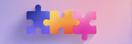 A visual representation of mismatched puzzle pieces in a modern user interface, showing the complexities of design and user experience integration.の素材