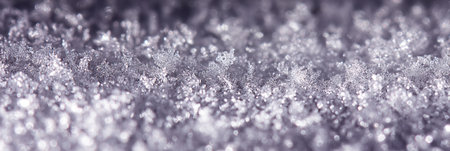 Detailed view of frost crystals forming on frozen packaging, displaying unique textures and a clean area in the center, emphasizing winters beauty.の素材