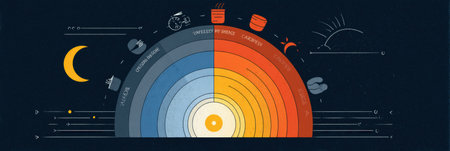 This infographic illustrates the effects of caffeine on sleep cycles, highlighting the relationship between caffeine consumption and alertness levels.の素材