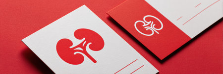 Emergency hotline card featuring a kidney symbol to offer vital health information and help for kidney-related emergencies.の素材