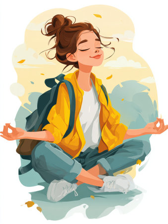 Students can boost emotional wellness this school year by using mindfulness and stress-relief strategies for academic success.の素材