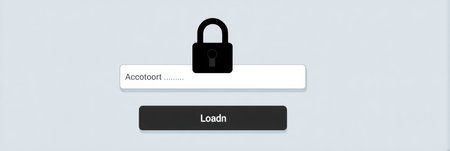A deceptive login screen mimics a banking site, featuring a padlock icon and fields for user credentials, seen in a digital layout that invites suspicion.の素材