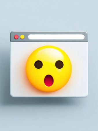 A browser window displays a fake alert with an exaggerated alarm emoji, warning users of a security issue while leaving the left side blank.の素材