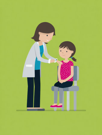 Engage your child in a supportive environment before a vaccine visit, highlighting tips to ease concerns and provide reassurance during the process.の素材