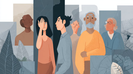 This infographic highlights the key barriers minorities encounter when trying to access mental health services, emphasizing the need for tailored solutions.の素材