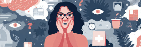 This infographic outlines key principles of mental health first aid, providing essential knowledge for recognizing and assisting those in distress effectively.の素材