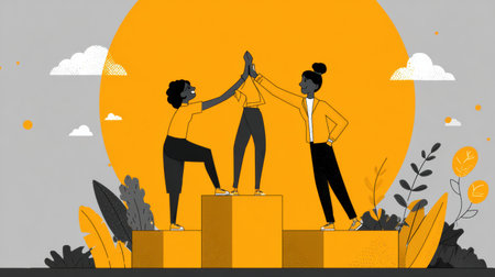 This infographic illustrates how mentorship can empower young entrepreneurs through support, collaboration, and shared knowledge in business.の素材