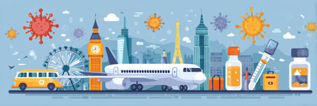 Detailed overview of travel immunization requirements for various destinations, highlighting essential vaccines, travel safety, and health precautions.の素材