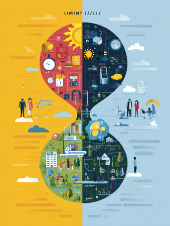 This infographic visually contrasts limiting beliefs with positive replacements, illustrating how mindset impacts personal and professional growth.の素材