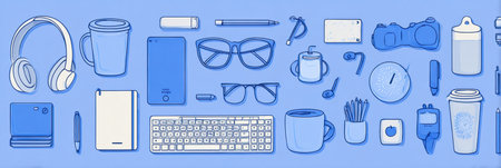 Explore a collection of vital back-to-school tech items for students. From headphones to notebooks, these tools support effective studying and engagement.の素材