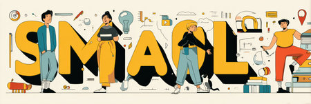 A visually engaging infographic template outlines the SMART goal framework, showcasing examples to enhance goal-setting practices for individuals and teams.の素材