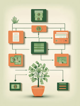 This infographic outlines small business funding options, detailing pathways, requirements, and processes for financial assistance.の素材