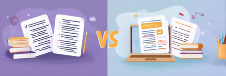 Infographic showcases three study methods highlighting, spaced repetition, and summarizing, illustrating their benefits for efficient learning and memory.の素材