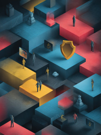 This infographic showcases various elements of data privacy.の素材