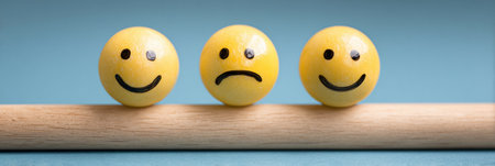 Emotional well-being is depicted by a rising health bar as negative bully comments fade, symbolizing recovery and personal growth.の素材