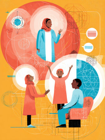 Infographic highlighting challenges faced by minorities in accessing mental health services, emphasizing the importance of community support and understanding.の素材