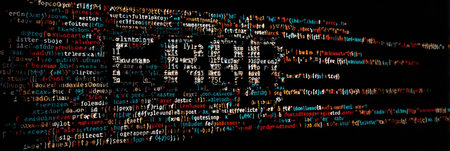Cascading code abruptly shifts to an ERROR message, showing a breakdown in digital functionality, highlighting the importance of error management in coding.の素材