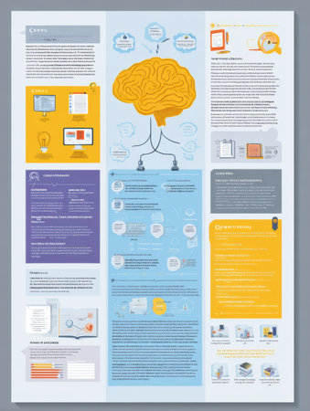 Infographic showcases different note-taking techniques such as Cornell method, mind mapping, and outlining, featuring icons and brief explanations for each.の素材