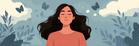 Learn effective breathing techniques to use during stressful situations to help ease anxiety and regain focus quickly for better mental clarity.の素材