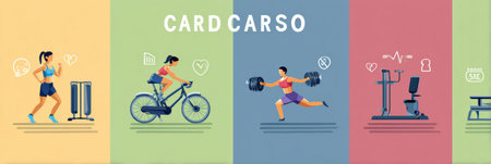 Infographic highlights various types of physical exercises.の素材