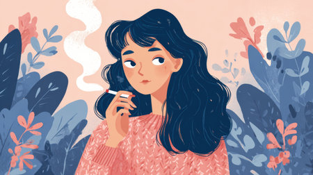 Helpful tips outline steps to gently overcome bad habits, focusing on mindfulness and encouraging self-reflection for personal growth.の素材