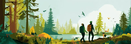 Learn essential safety tips for enjoying the outdoors during summer hikes in wildlife-rich areas, ensuring a safe and enjoyable adventure for all.の素材