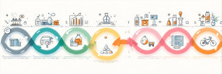 A visual of product lifecycle stagesの素材