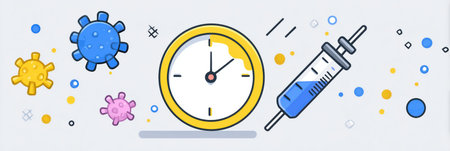 This infographic highlights important facts about flu shots, including ideal timing and benefits for maintaining health during flu season.の素材