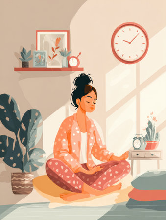 Explore a simple guide on establishing a morning routine that enhances focus and well-being, featuring practical steps for daily success.の素材