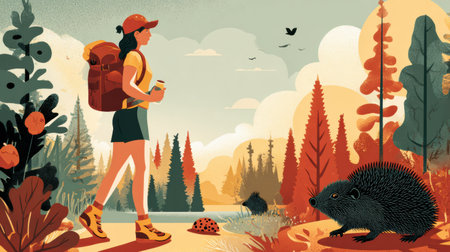 Explore essential wildlife safety tips for hikers in summer, helping protect both nature and visitors while enjoying parks and trails throughout the season.の素材
