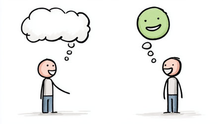 Two characters illustrate the contrast between reacting impulsively and responding thoughtfully, emphasizing emotional intelligence in communication.の素材