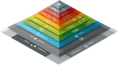 Visuals depict three key cybersecurity defense layers software, user habits, and awareness strategies for maximum protection.の素材