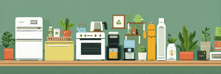 Explore simple eco swaps that promote sustainability at home, featuring ideas for kitchen appliances and lifestyle changes to reduce waste.の素材