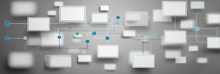 Digital mind map showcases a structured layout for open conversation with a modern aesthetic and plenty of space for additional ideas or notes.の素材