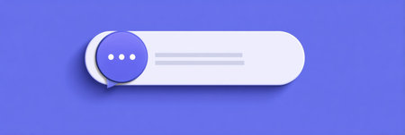Flat-style messenger user interface displays an empty chat area designed for user input, emphasizing simplicity and clarity in communication.の素材