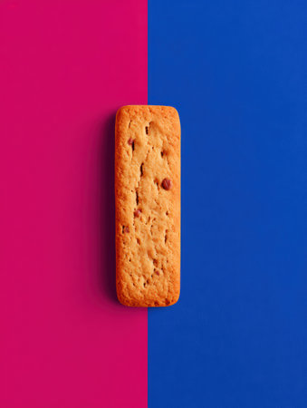Bold colored background highlights a central pet treat biscuit designed to catch attention and appeal to pet owners looking for tasty snacks.の素材