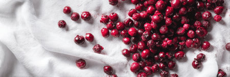 Freshly crushed berries on white cloth create a vibrant contrast, embodying a sense of natural vitality.の素材