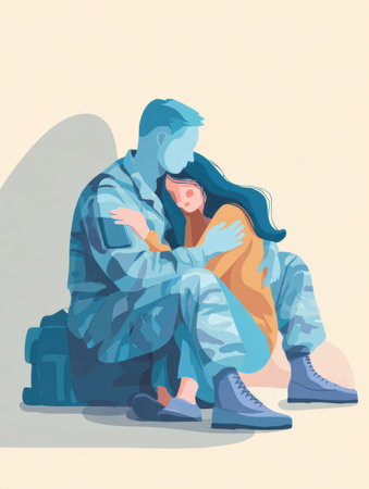 This infographic illustrates effective methods to support a loved one with PTSD, emphasizing compassion and understanding techniques.の素材