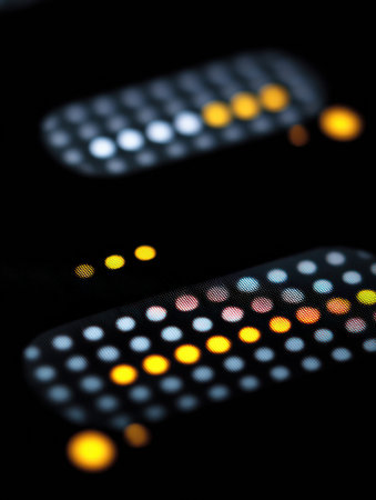 Bright typing dots appear on a dark chat screen, showcasing the buildup of anticipation before a message is sent, filling the screen with excitement.の素材