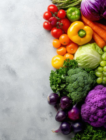 A colorful array of fresh veggiesの素材