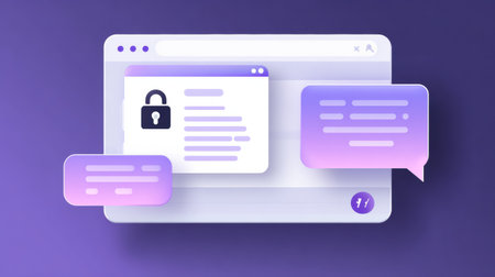 Encrypted chat window highlights risky scam link, emphasizing the dangers of clicking unknown links in digital conversations for online safety.の素材