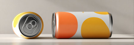 Bold colors and abstract designs present on a minimalistic beer label mockup positioned on a smooth surface, inviting creativity for branding enhancements.の素材