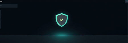 Display showcases a VPN interface featuring a spoofed server IP, highlighted by a glowing effect on the left side, creating a sleek digital design.の素材