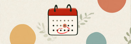 A countdown calendar highlights the date of upcoming finals, circled in red against a simple background, creating a focused study reminder.の素材
