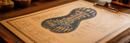 Detailed reflexology foot map is prominently shown in a wellness center, providing guidance for therapeutic foot treatments and relaxation practices.の素材