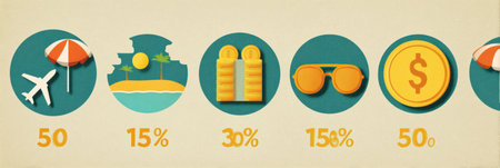 Visualize travel expenses by category transportation, accommodation, leisure, and budget allocation for better planning.の素材
