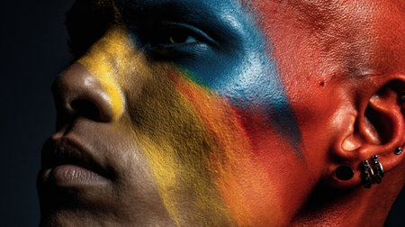 Vibrant colors applied to a personの素材