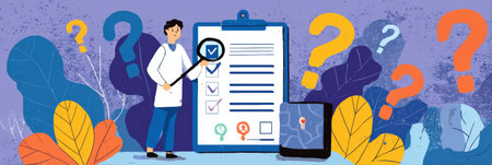 Illustration highlighting essential criteria for health screenings with a focus on who should be screened and the importance of timely health assessments.の素材