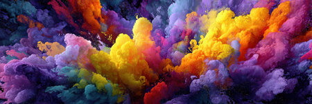 An explosion of vivid colors creates an abstract representation of fireworks, evoking a sense of emotion and energy through swirling patterns and brightness.の素材