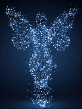 A vibrant depiction of nerves transforming into butterflies symbolizes growth and healing against a dark backdrop, enhancing its ethereal essence.の素材